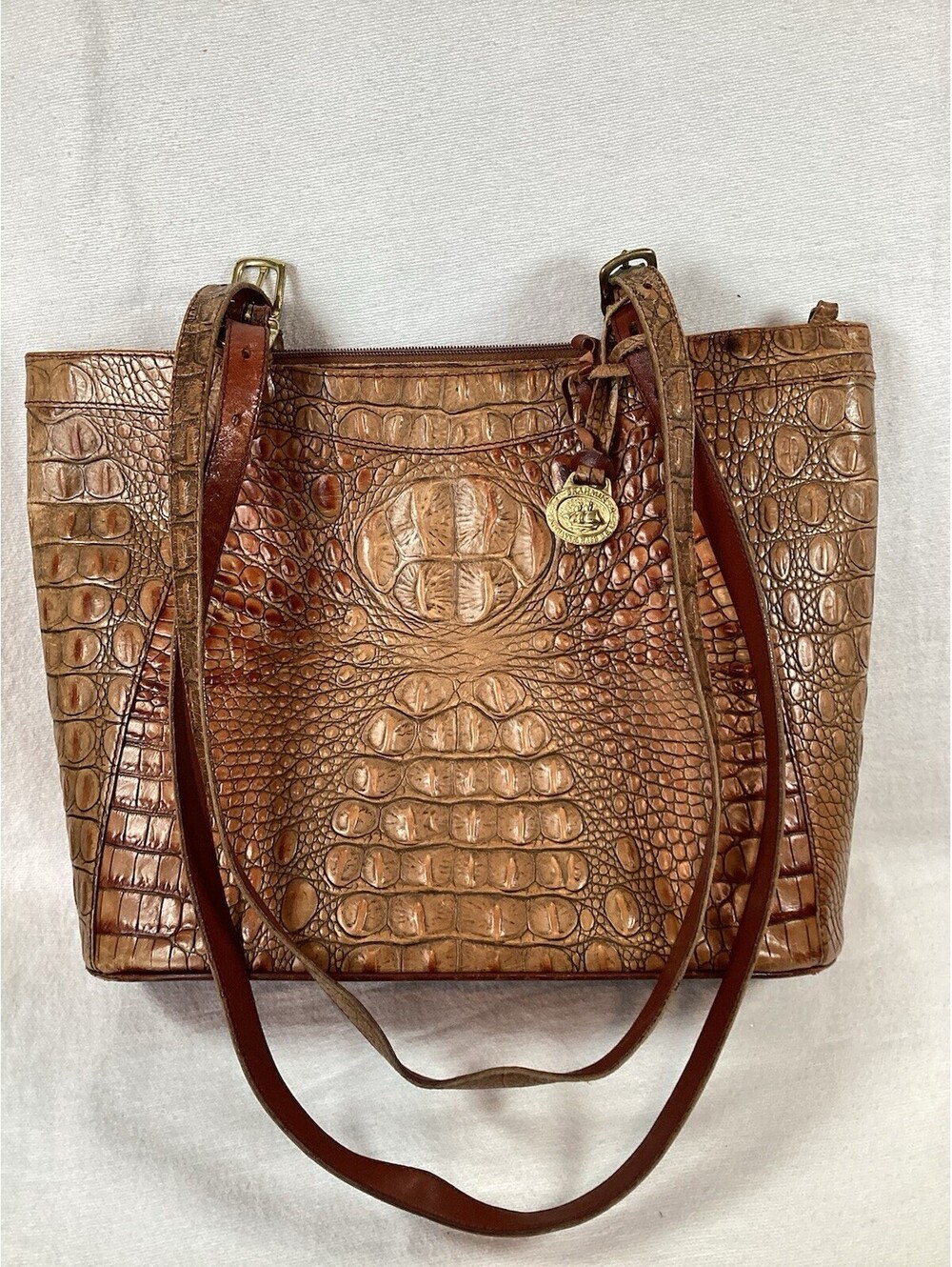 Brahmin handbag croc embossed leather Vintage